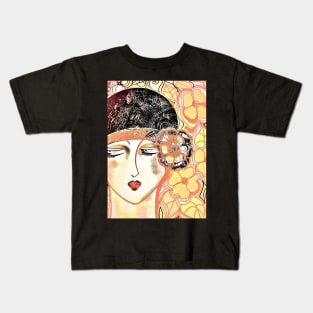 dusty art deco flapper Kids T-Shirt